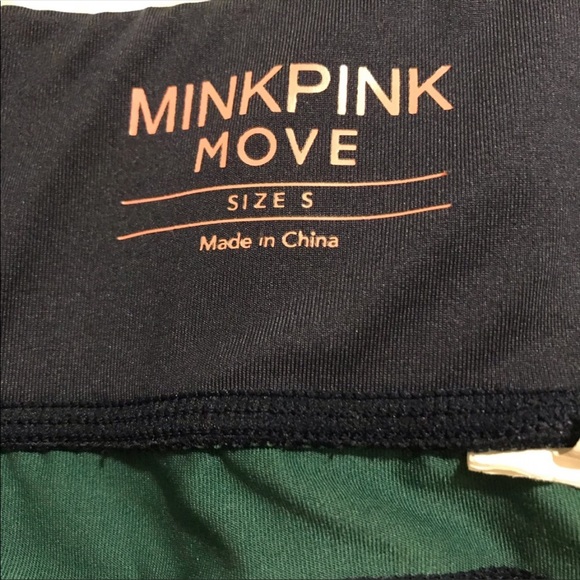 MINKPINK move navy green leggings with mesh panel - Picture 2 of 4